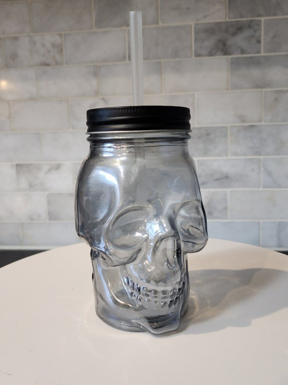 Glass Skull Mason Jar Tumbler - Picture 2 of 10